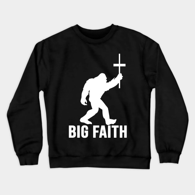 Vintage Big Faith Bigfoot With Cross Funny Christians Gift Crewneck Sweatshirt by ValentinkapngTee